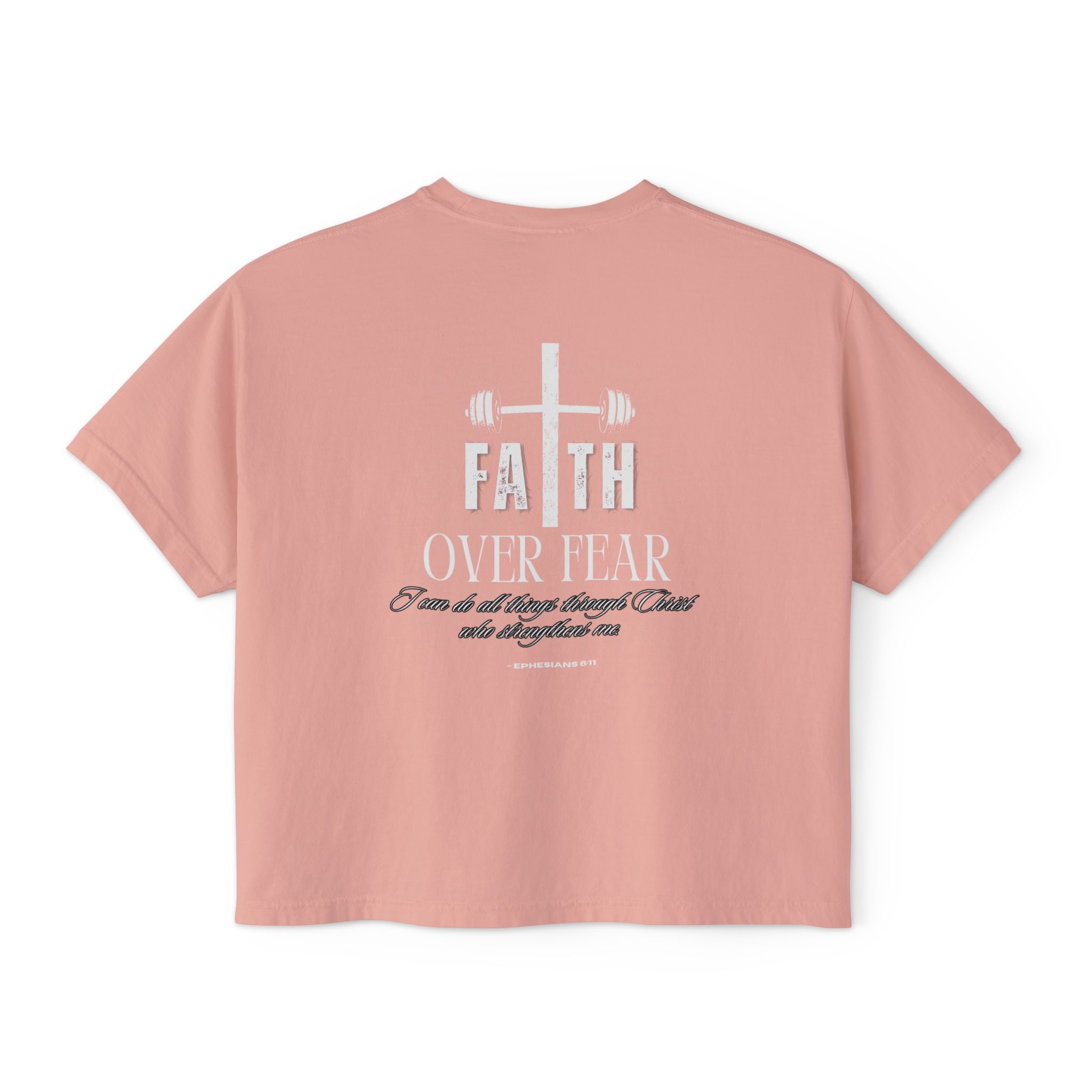 Faith Over Fear Women's Boxy Tee — Christian Gym Shirt - Image 6
