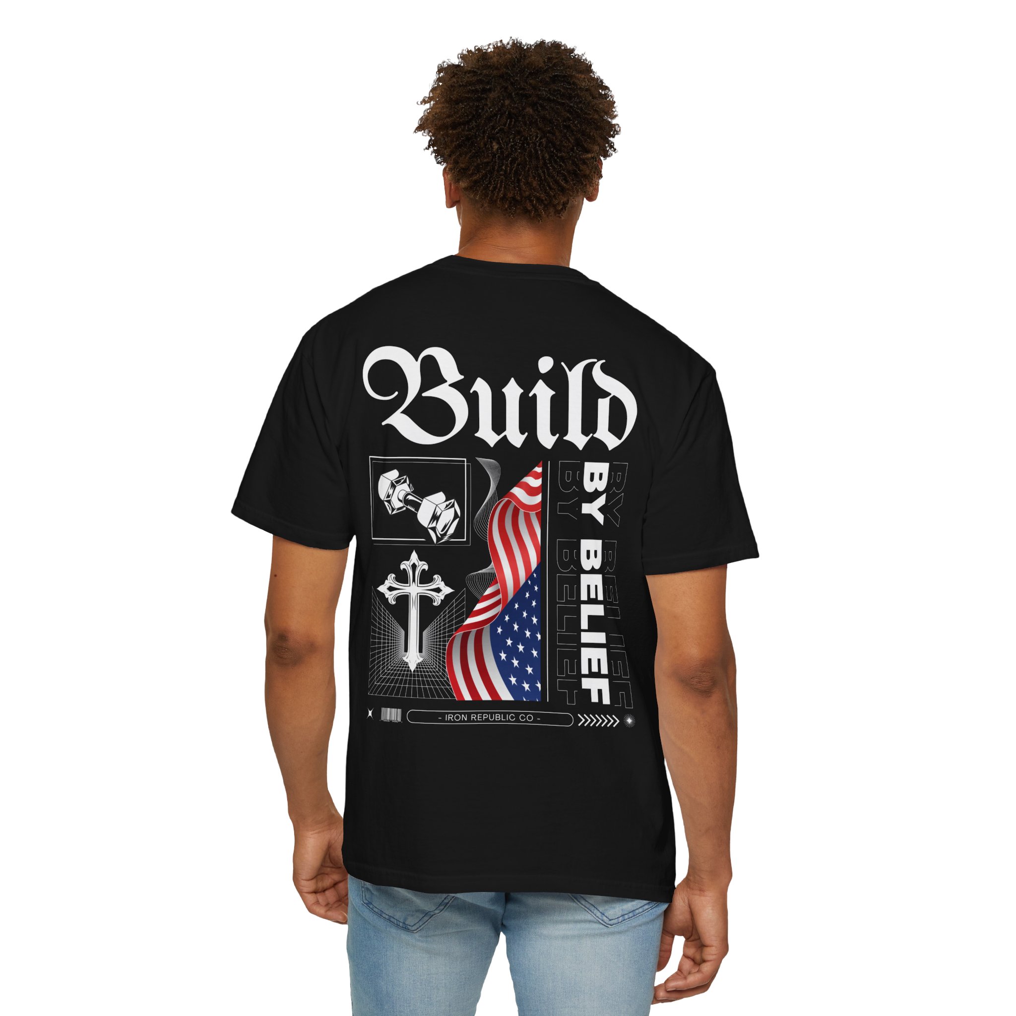 Build By Belief T-Shirt — Patriotic Cross Graphic Tee - Image 34