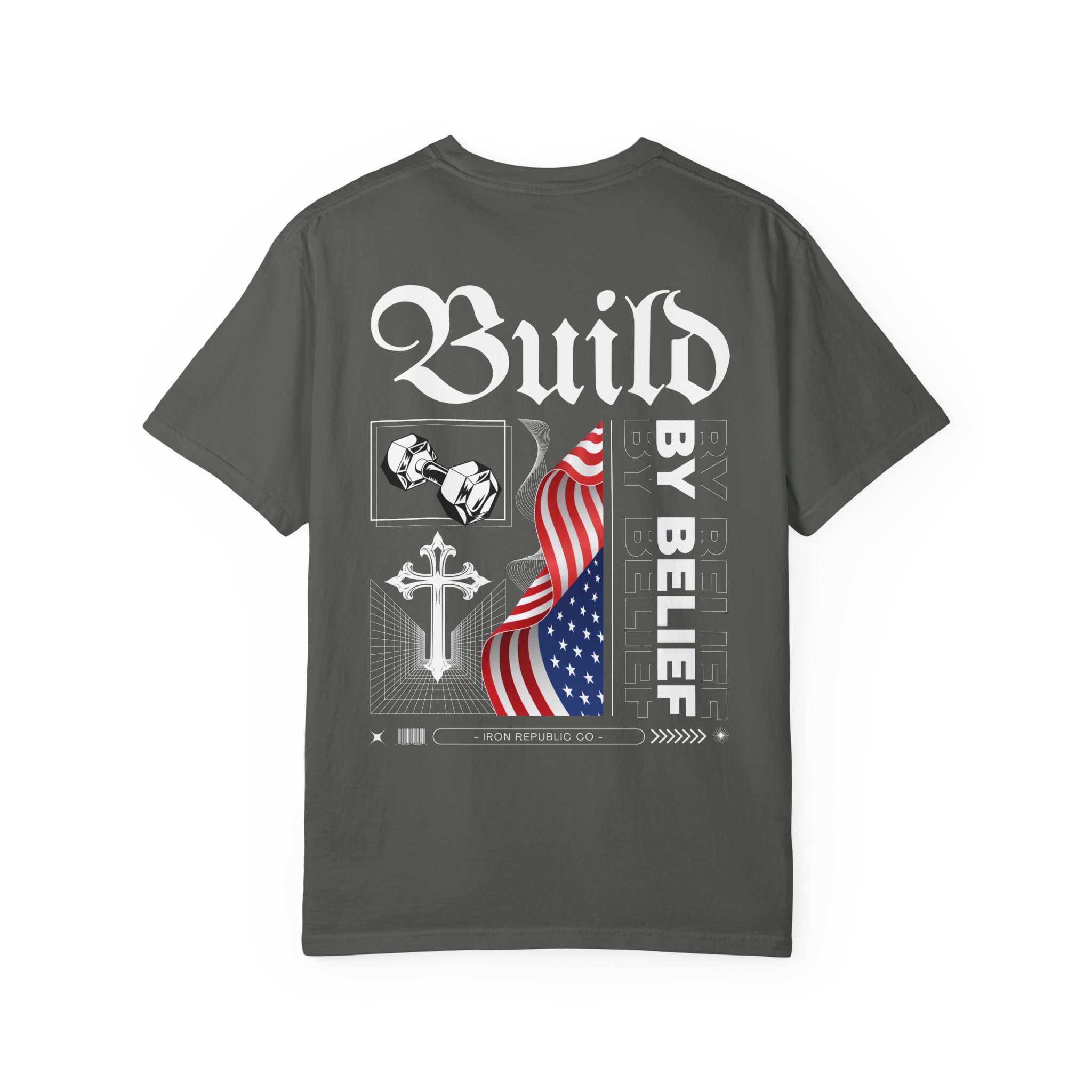 Build By Belief T-Shirt — Patriotic Cross Graphic Tee - Image 17