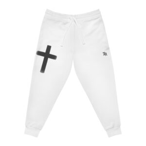 Womens Minimal Black Cross Athletic Joggers