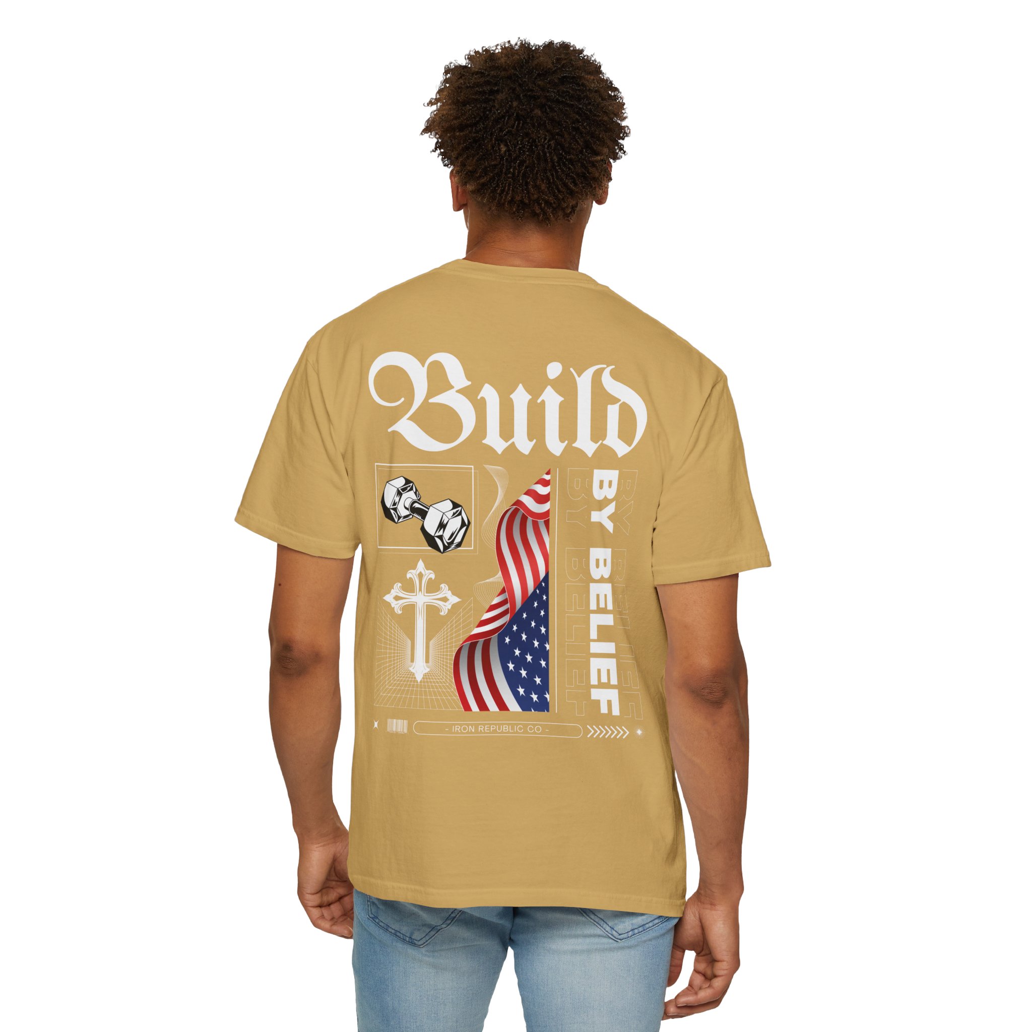 Build By Belief T-Shirt — Patriotic Cross Graphic Tee - Image 9
