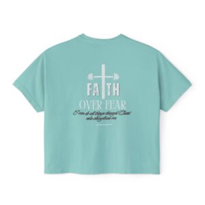 Faith Over Fear Women's Boxy Tee — Christian Gym Shirt
