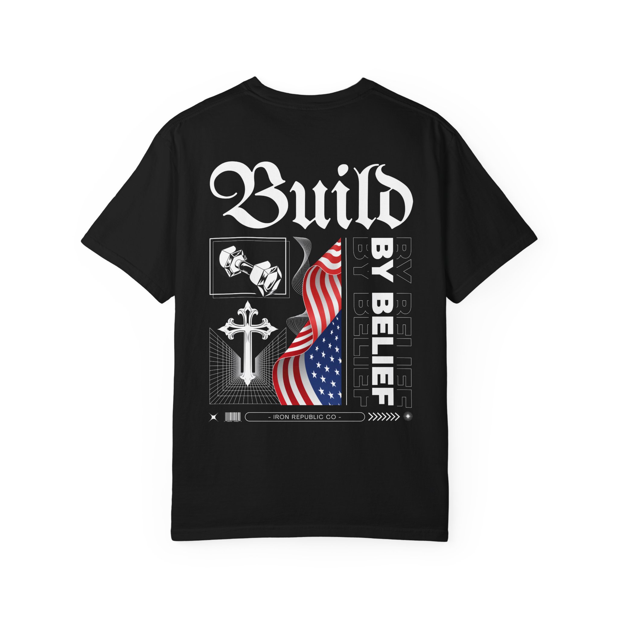 Build By Belief T-Shirt — Patriotic Cross Graphic Tee - Image 32