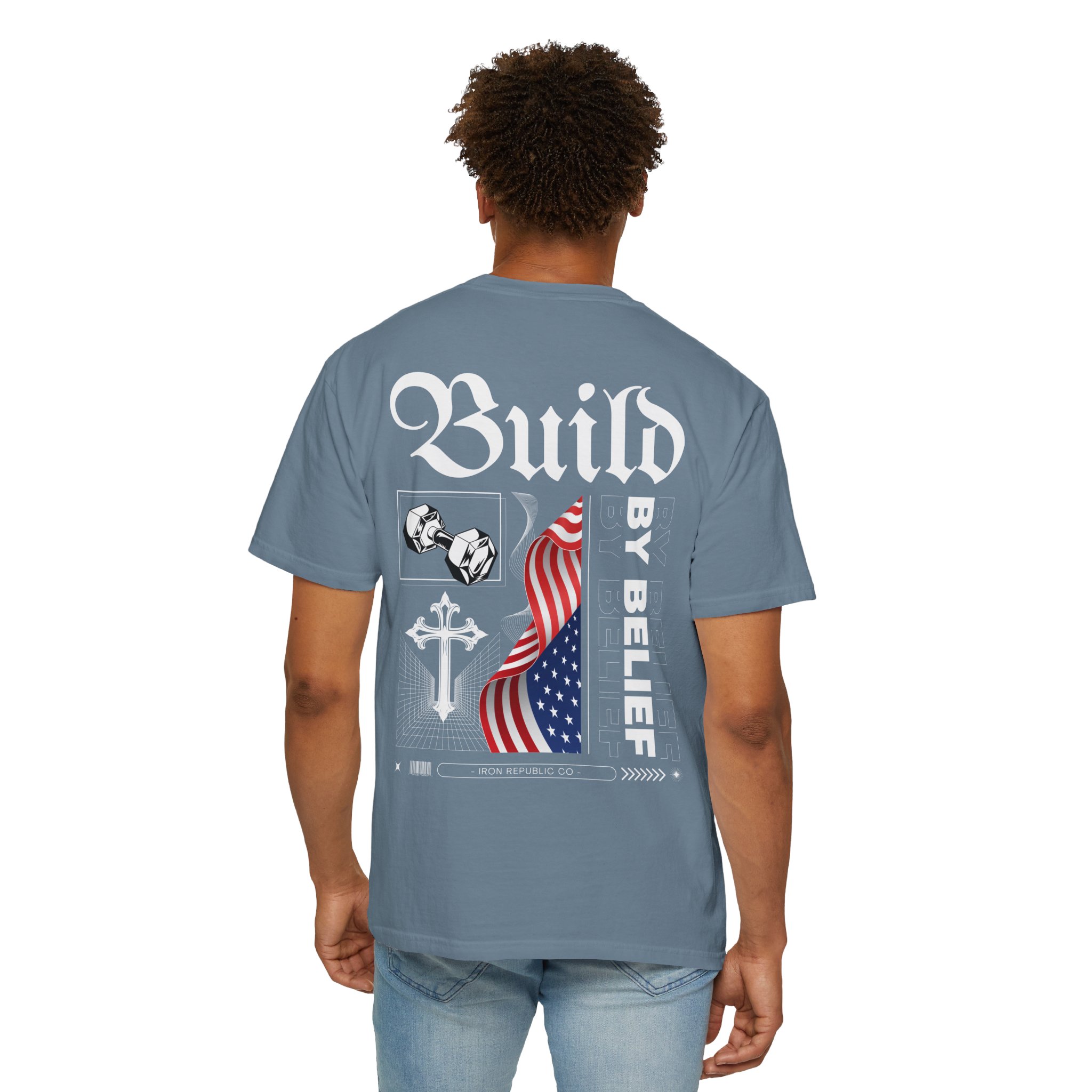 Build By Belief T-Shirt — Patriotic Cross Graphic Tee - Image 29