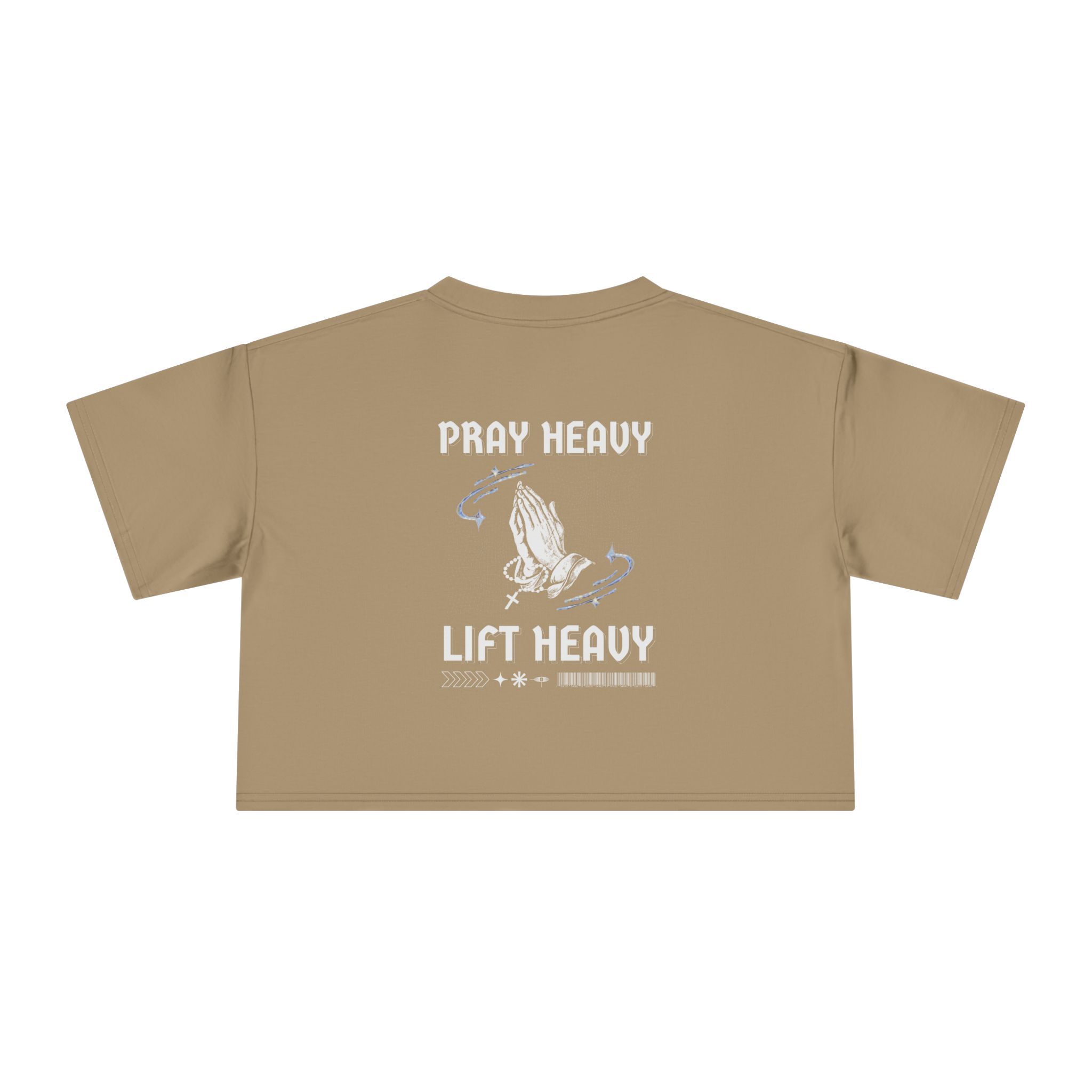 Copy of Women's Crop Tee — 'Pray Heavy Lift Heavy' Christian Fitness Crop Top